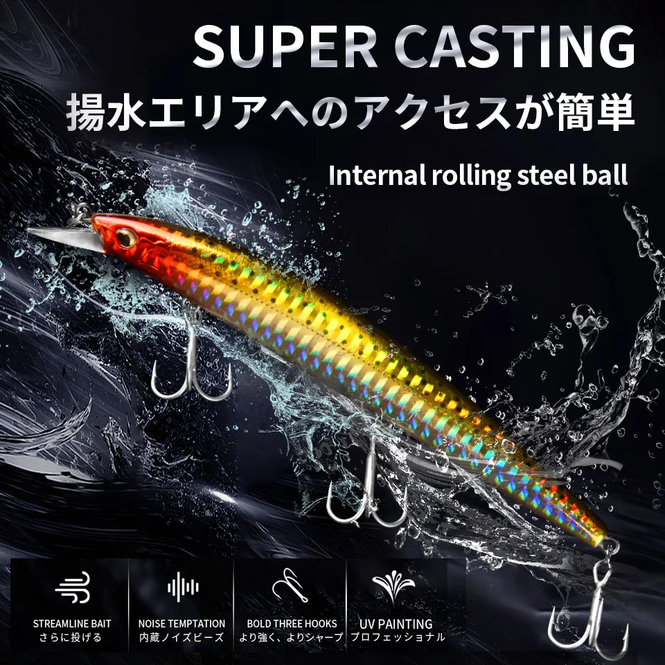 BEARKING 128mm 15g modelo caliente Señuelos de Pesca cebo duro 6 colores para elegir Minnow calidad profesional Minnow Profundidad 0,5 - 1m - imagen 4