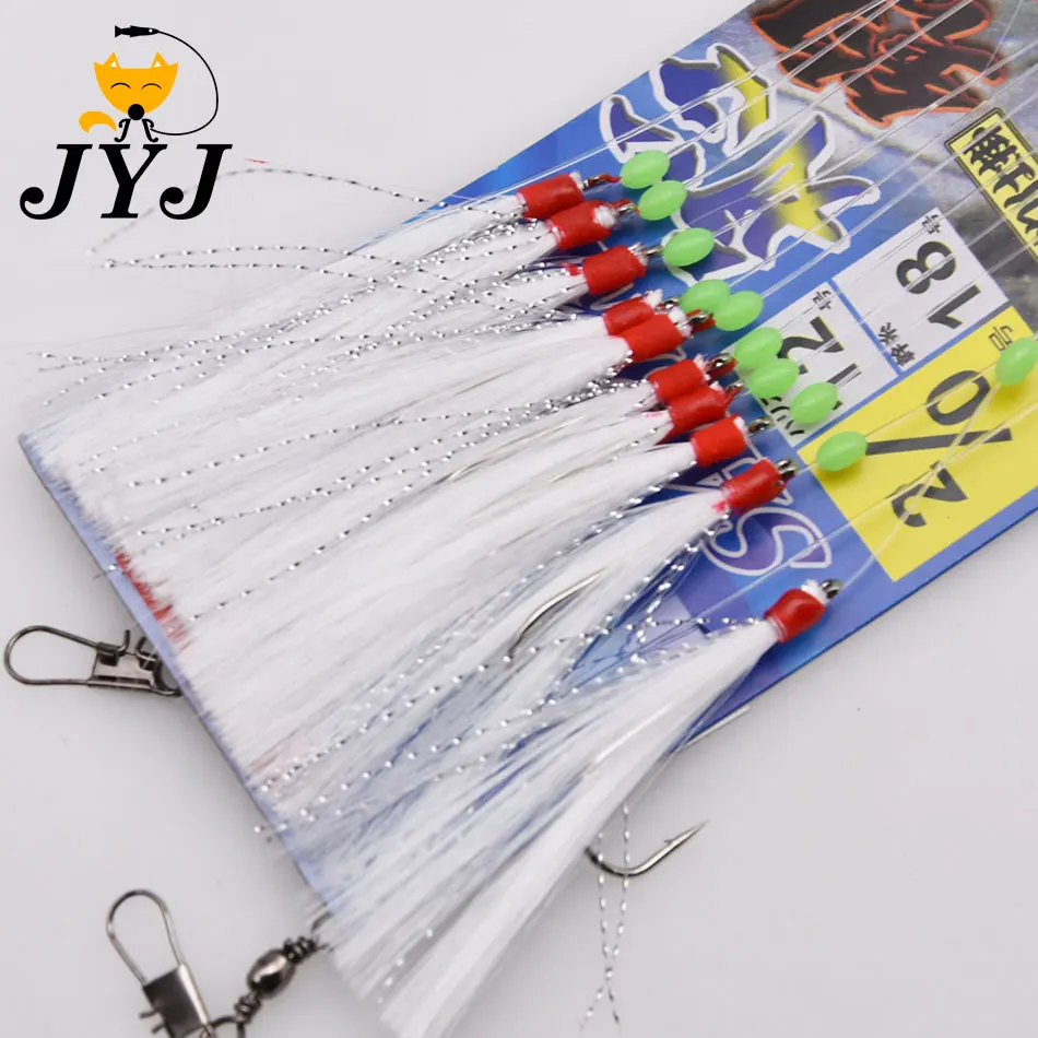 JYJ Sabiki - 10 anzuelos por bolsa con cuentas luminosas - imagen 4