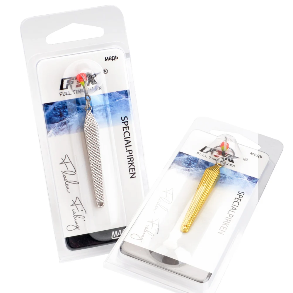 FTK-señuelo de Pesca en hielo, cebo duro con anzuelo triple, aparejos de Pesca de invierno, cuchara de Jigs, 6g, 55mm - imagen 4