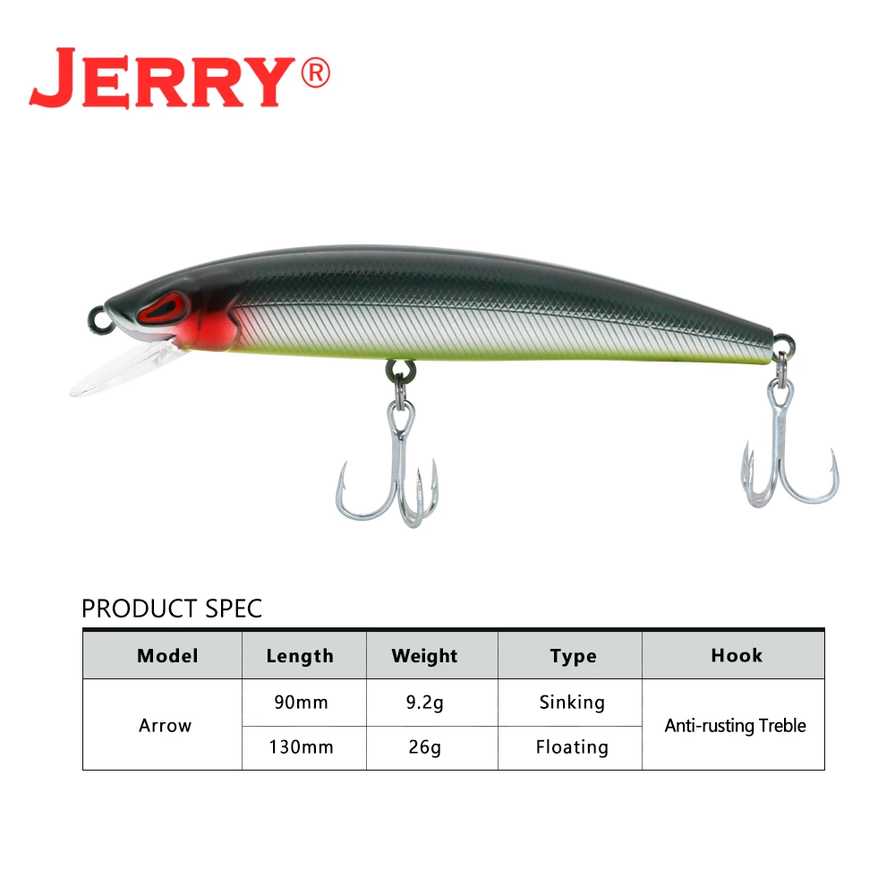 Jerry Arrow-señuelo de pesca flotante para pececillos, cebos duros para agua dulce y salada, Color UV, 130mm - imagen 4