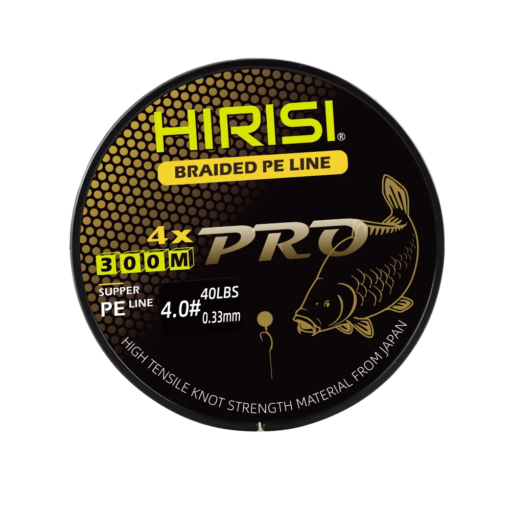 Hirisi-sedal de pesca de carpa, 4 hebras, 300M, trenzado, PE, 15-70LB, multifilamento, suave - imagen 5