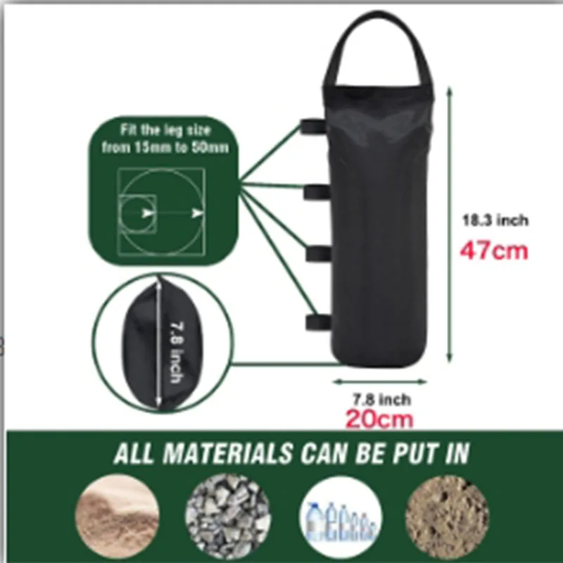 1-4 Uds. Refugio de arena para acampar, cenador de jardín, pesas para piernas y pies, juego de tienda de campaña, tienda de campaña, bolsa de arena, paraguas, equipo de Camping impermeable - imagen 5