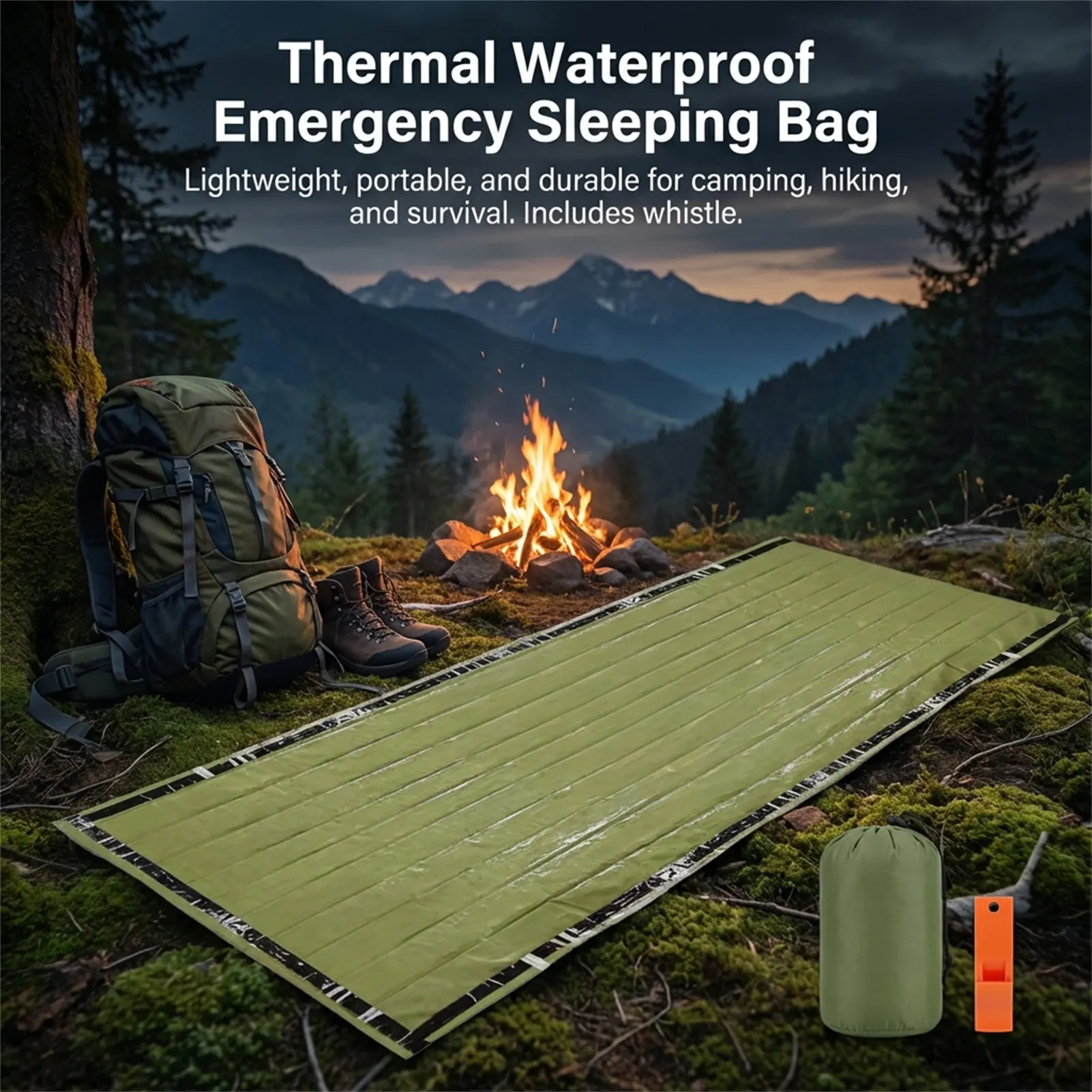 Saco de emergencia portátil aislado impermeable para camping - imagen 4
