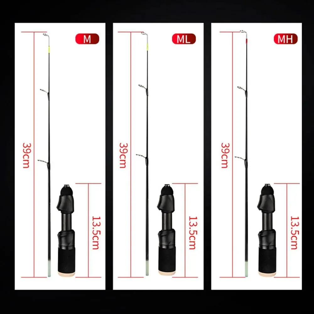 Caña de pescar en hielo 50cm ML M MH fibra de vidrio ultraligera para caña de pescar de invierno - imagen 3