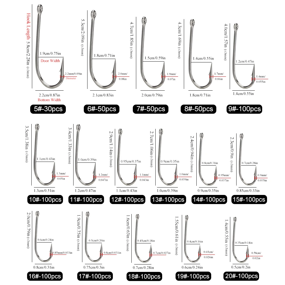 FISH KING 30-100 Pcs High Carbon Steel Fishing Hook Barbed Carp Fishing Hooks Sharp Fishhook for Sea Fishing Hook Tackle 2330 - imagen 3