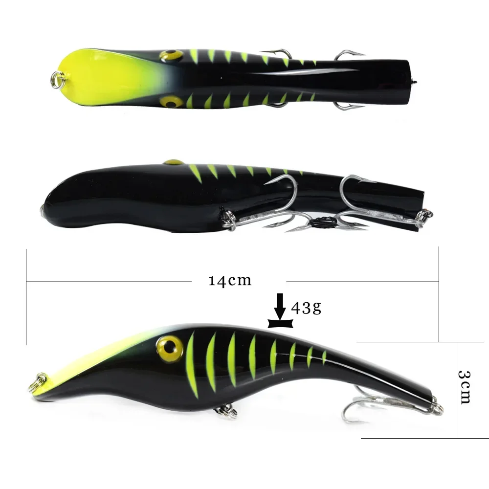 Señuelo de pesca Jerkbait hundido de 14CM43G, Jerkbait de acción de natación realista de cuerpo de alta calidad para Lucio, pesca de lubina almizclada, cebo Artificial - imagen 5