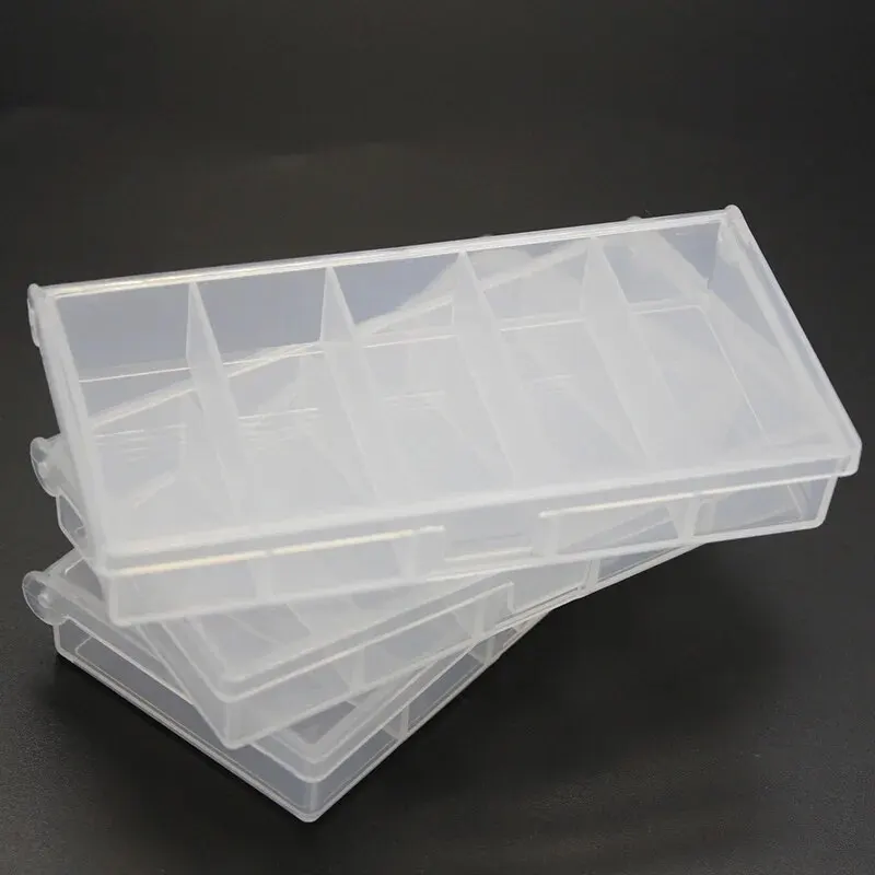 Burle Mini caja de aparejos de pesca de cinco rejillas, caja de almacenamiento, cebo de lentejuelas, gancho de pescado de doble bucle, cajas de cebo de plástico - imagen 4