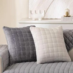 Funda de almohada de terciopelo de franela, funda de cojín decorativa suave y sólida para sofá, dormitorio, coche, hogar, 45x45cm/30x50cm, funda de almohada acogedora