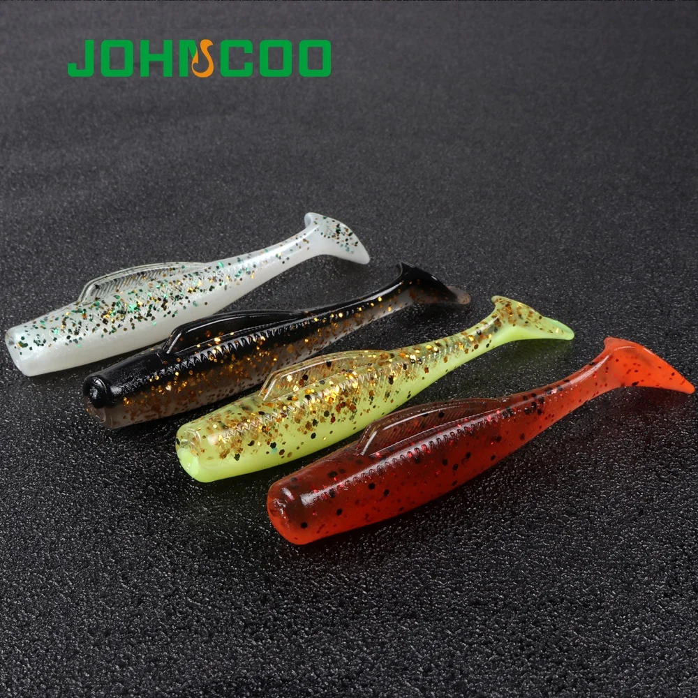 JOHNCOO 6pcsTPR cebo blando 80mm 4,8g cola de paleta suave Swimbait Señuelos de pesca cebo de silicona Artificial Wobblers señuelos blandos - imagen 5