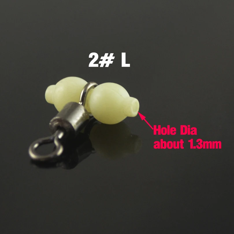 MNFT 100 Uds. Giratorios de pesca duraderos luminosos de 3 vías accesorios de pesca de mar conector giratorio gancho de pesca de mar tamaño L S - imagen 5