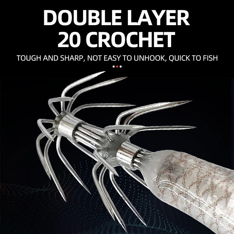 5,7g 5 unids/pack simulación brillo madera camarón señuelo plomo cebo para camarones abrazadera gancho calamar pesca en el mar pulpo cebo de calamar - imagen 4