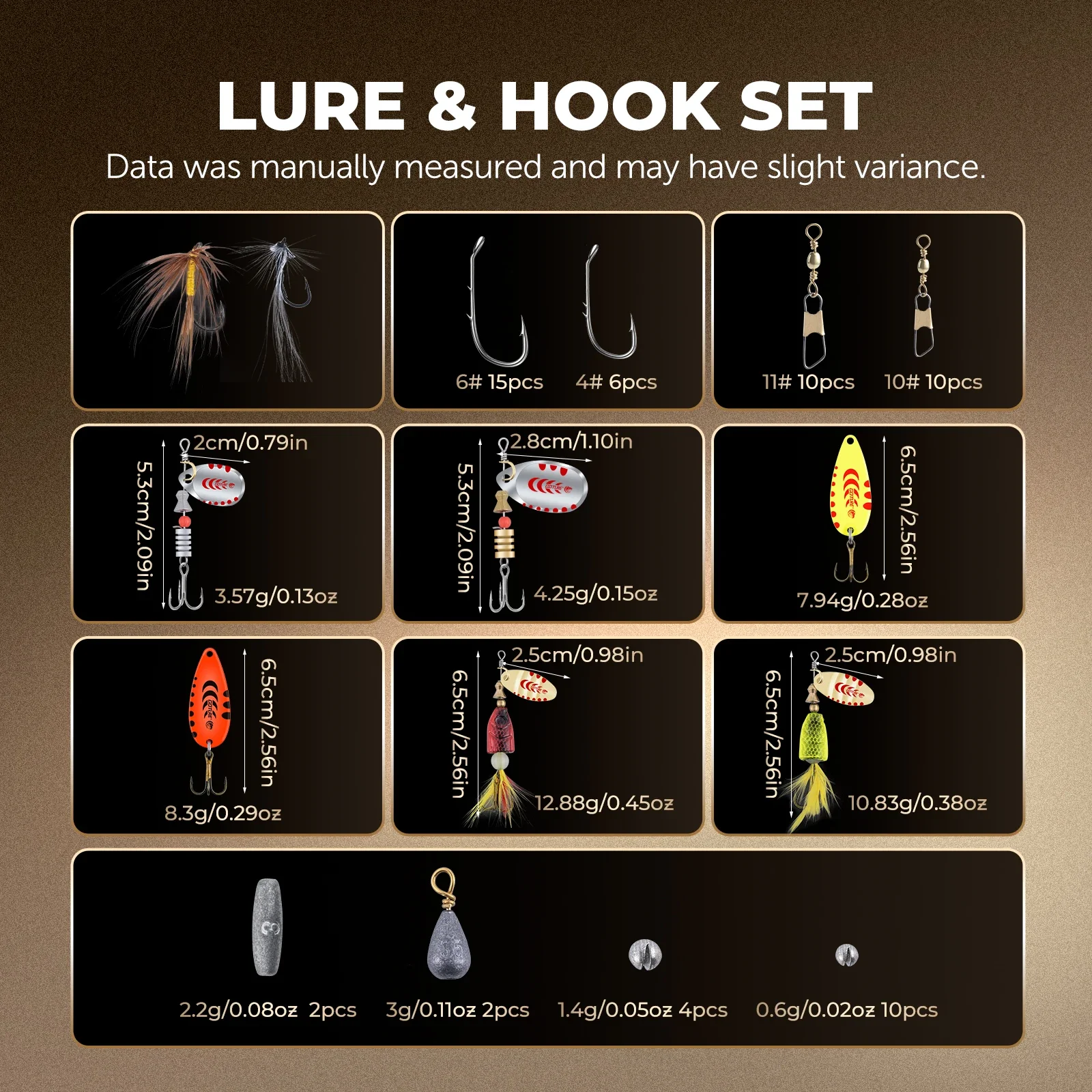 Goture 4 uds/68 Uds Kit de Señuelos de Pesca aparejos en capas equipo profesional señuelo de pesca y plantilla de Metal, para equipo de pesca de trucha/luccio/bajo - imagen 2