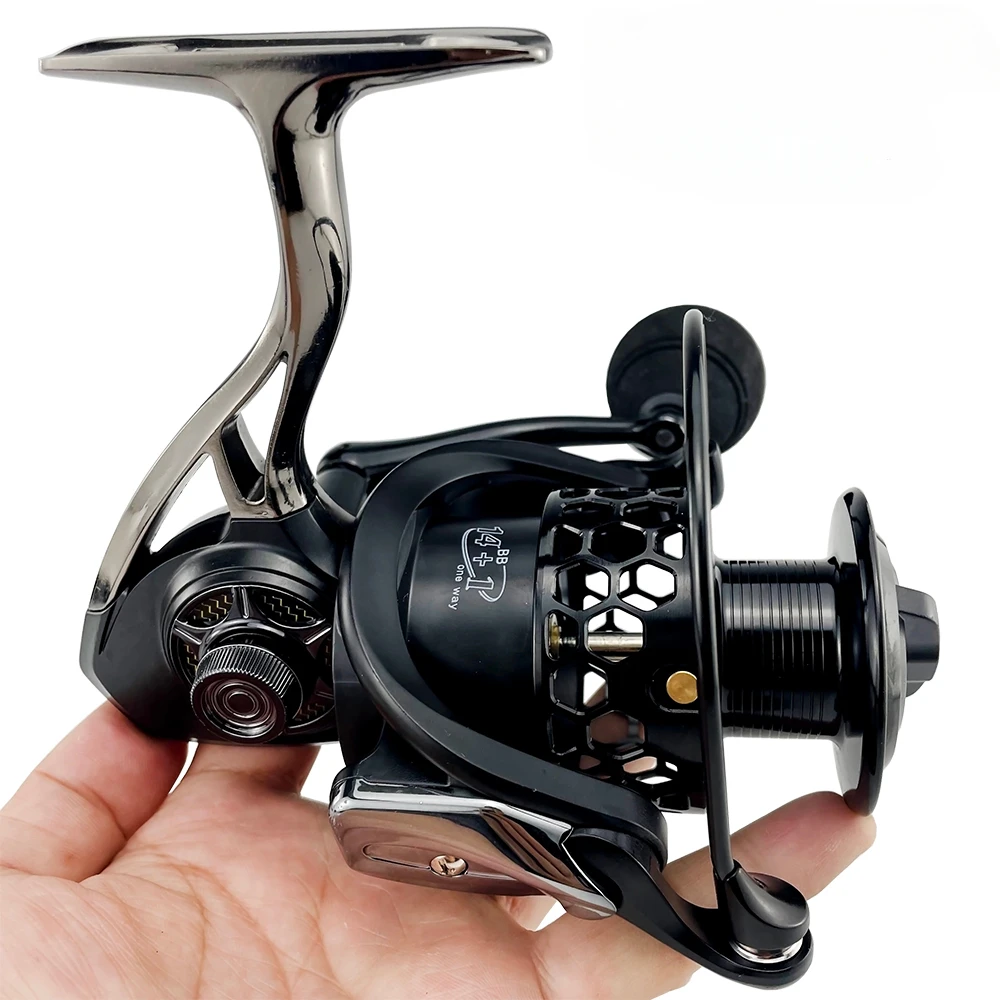 Carrete giratorio de GTA1000-7000Series de alta calidad, accesorio de pesca de Metal profundo, arrastre máximo de 12kg, 5,5: 1/4, 7:1, rueda de agua salada - imagen 2