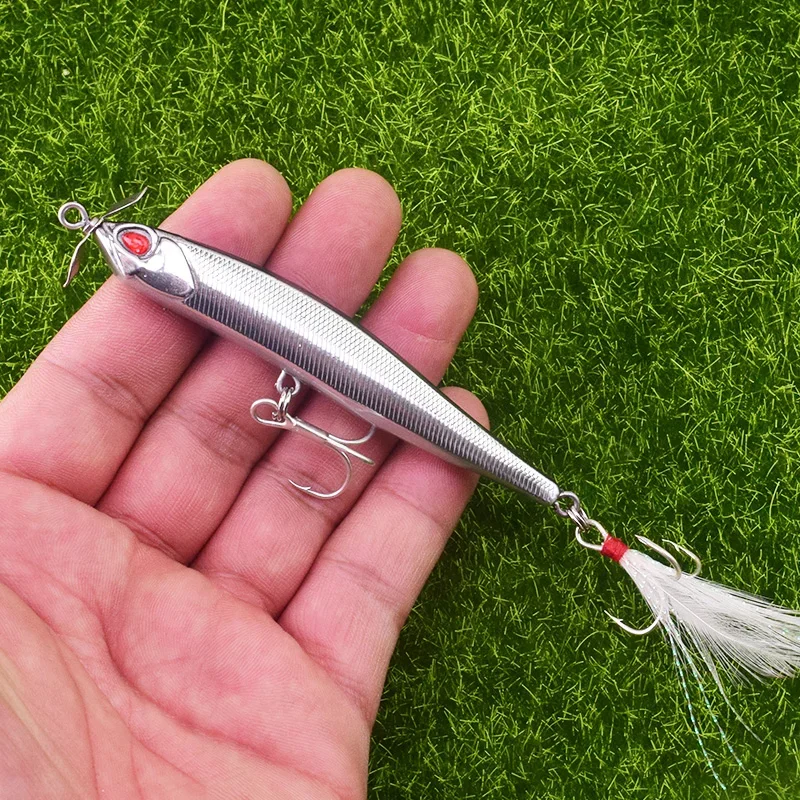 Señuelo tipo lápiz que se hunde, cebo de pesca con hélice giratoria de Metal, Tractor, 10cm, 12,5g, cebo duro Artificial, aparejos de pesca en agua, 1 ud. - imagen 5