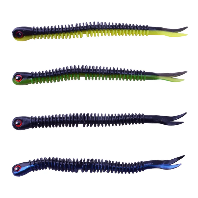 Señuelo suave en espiral para pesca, cebo Artificial de silicona para trucha, gusano de plástico, mar, 12,5 cm, 4,8g, lote de 5 WD-356. - imagen 4