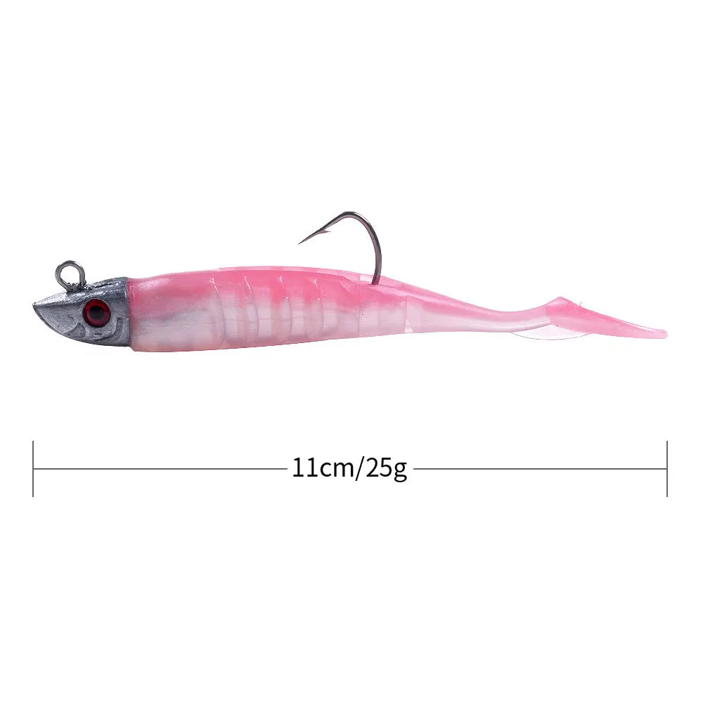 3 uds HENGJIA Jigging cabeza cebo de silicona suave Wobblers 9cm15g 11cm 25g Pesca en el mar señuelos blandos Swimbait Peche para Lucio Leurre - imagen 4