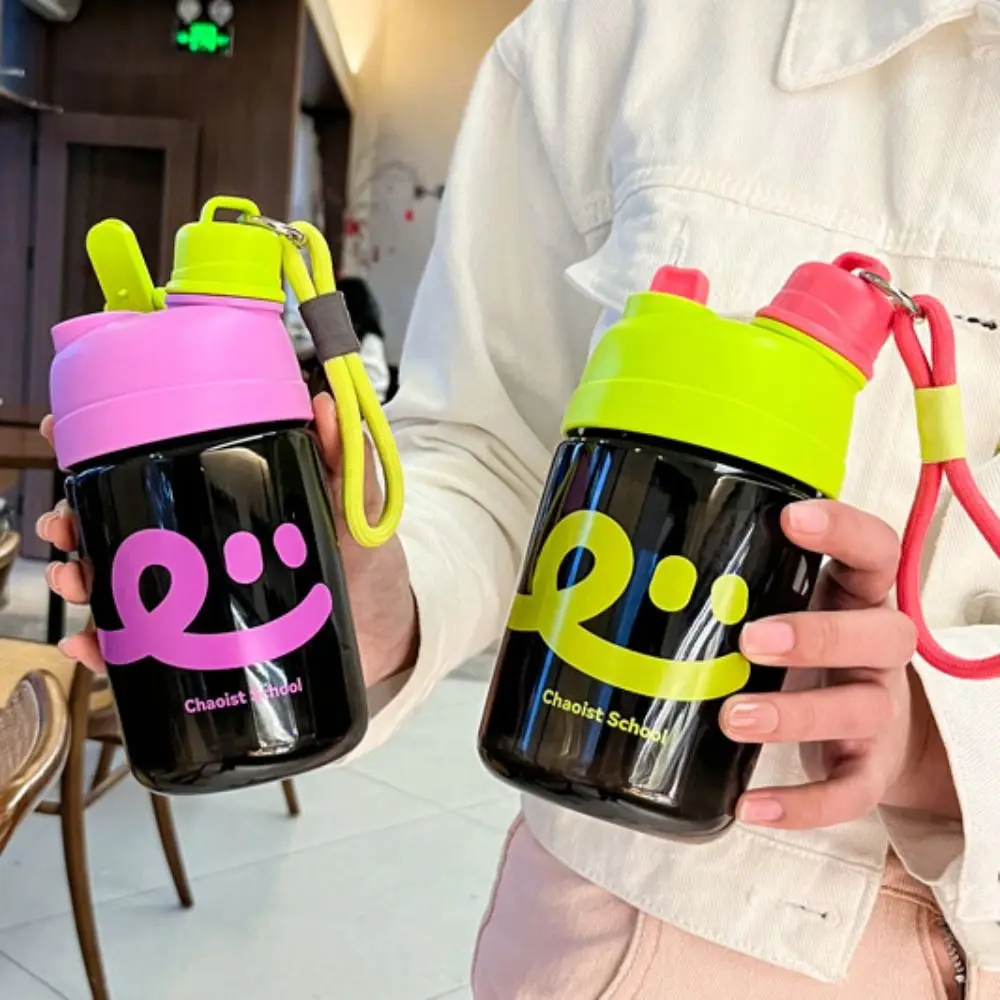 Botella de agua potable con pajita para niño, recipiente deportivo resistente a altas temperaturas, a prueba de fugas, vasos bonitos para beber, Fitness, 500ml - imagen 3