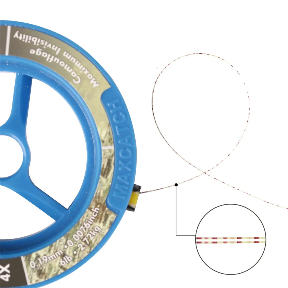 Línea Tippet de pesca con mosca Invisible camaleón Maximumcatch con soporte para Tippet y carrete tierno 1X-6X 50M - imagen 5