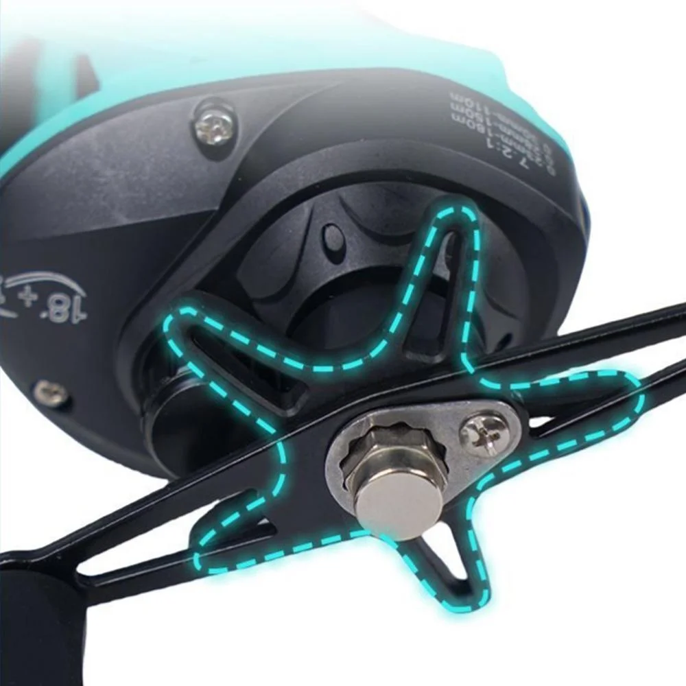 Carrete de pesca Baitcasting de alta velocidad, relación de engranaje 7,2: 1, juego grande, rueda de Jigging de fundición larga de 8KG para aparejos de pesca de sal/agua dulce - imagen 5