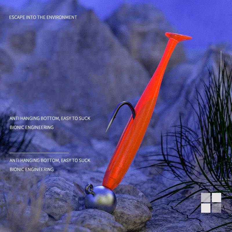 Anzuelo de pesca afilado con cabeza plomada, señuelo de bloqueo de 2g-14g, cebo suave, gusano, anzuelos triangulares, anzuelo anticolgante, parte inferior fuerte - imagen 5