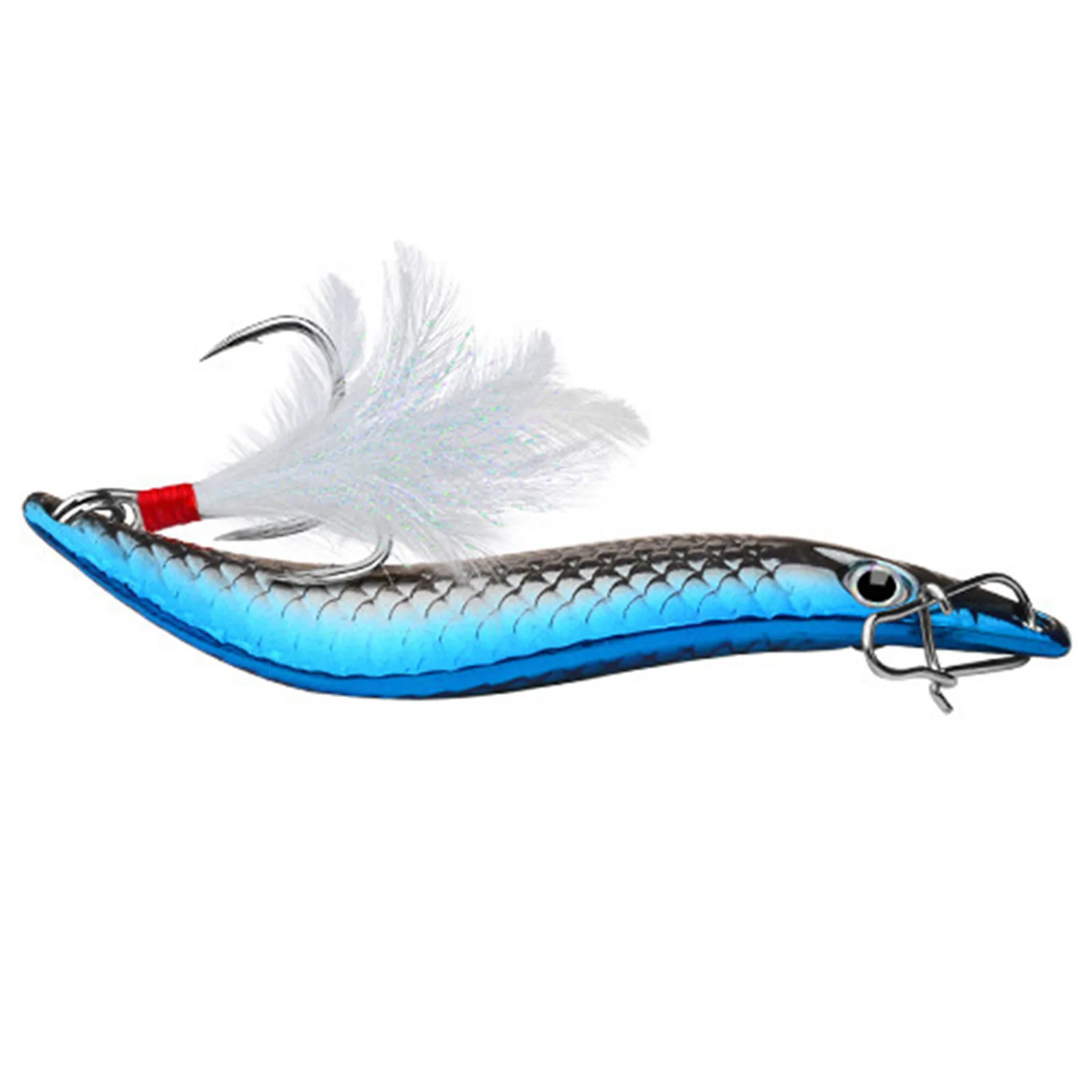 Luya-Cebo de pez curvo en forma de S de buena pieza, lentejuelas de Metal de lanzamiento largo, perca volteada, placa de hierro, cebo falso, gancho de caja de sangre - imagen 5