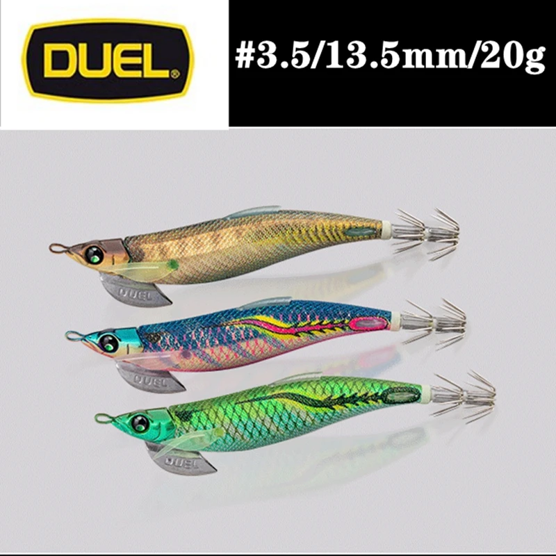 Duel gancho calamar UV luminoso de madera para bajo