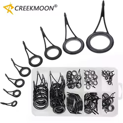 75 unids/caja guía de caña de pescar anillos de ojo punta de caña de cerámica conjunto de anillos de línea de mosca fuerte guías Kit de reparación de puntas DIY anillos de ojo 6 # -30 #