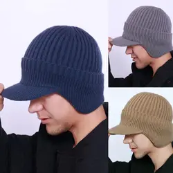 Gorro pesca punto hombre orejeras ala corta – cálido invierno
