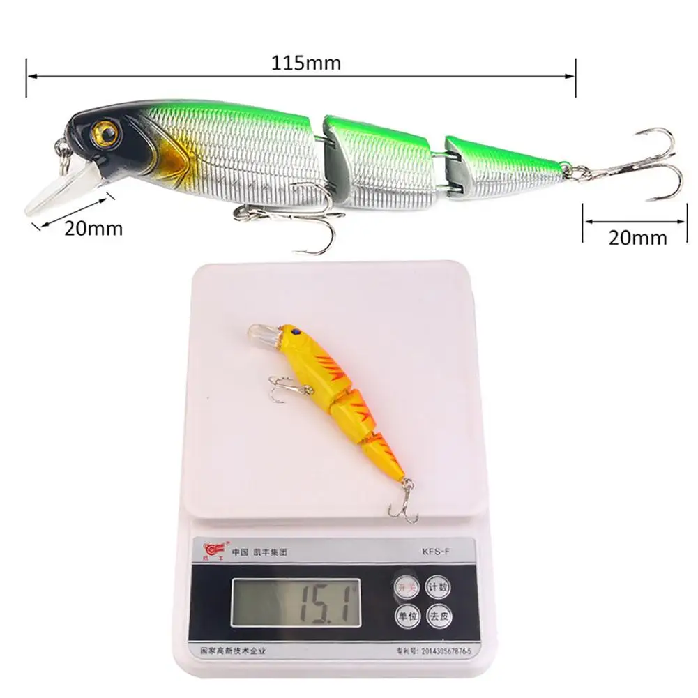 Señuelos de Pesca para lubina y trucha, cebos de natación multiarticulados, señuelos biónicos de hundimiento lento, 8 colores, 11cm/15g - imagen 5
