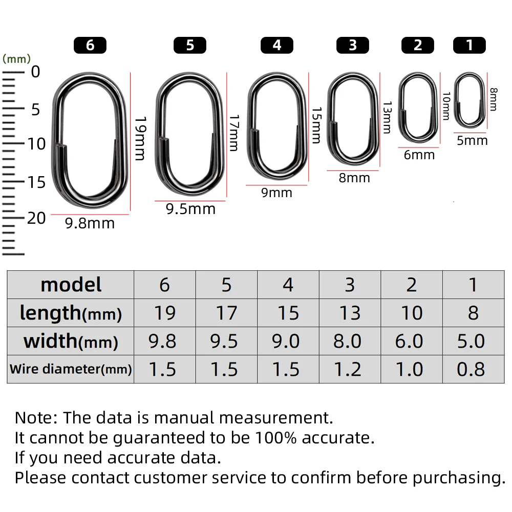 DNDYUJU-señuelo ovalado de pesca, círculo de Lucio, anillos divididos ovalados giratorios de acero inoxidable, accesorios de pesca, aparejos de Pin conector - imagen 2
