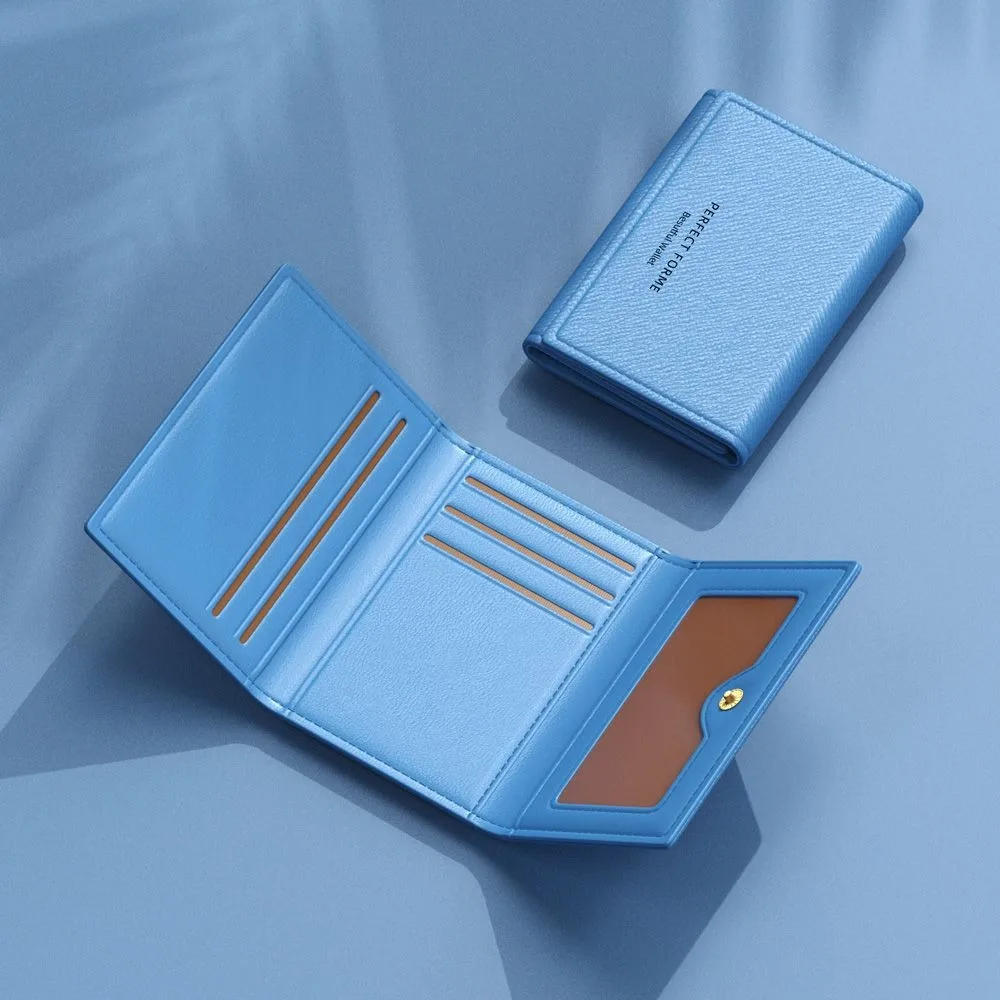 Cartera de cuero para hombre tarjetero gran capacidad color sólido - imagen 3