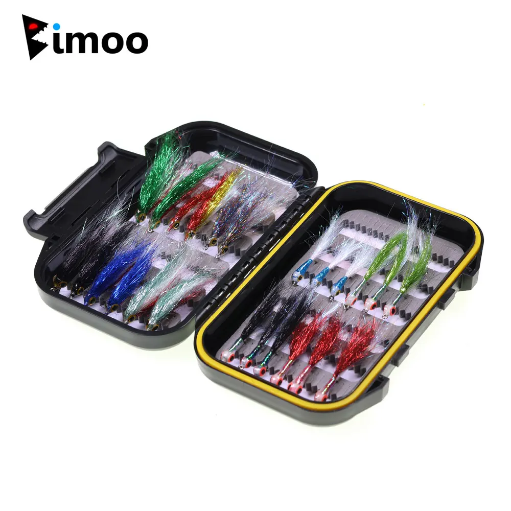 Kit Moscas Minnow Bimoo con ojos 3D para trucha y lucio