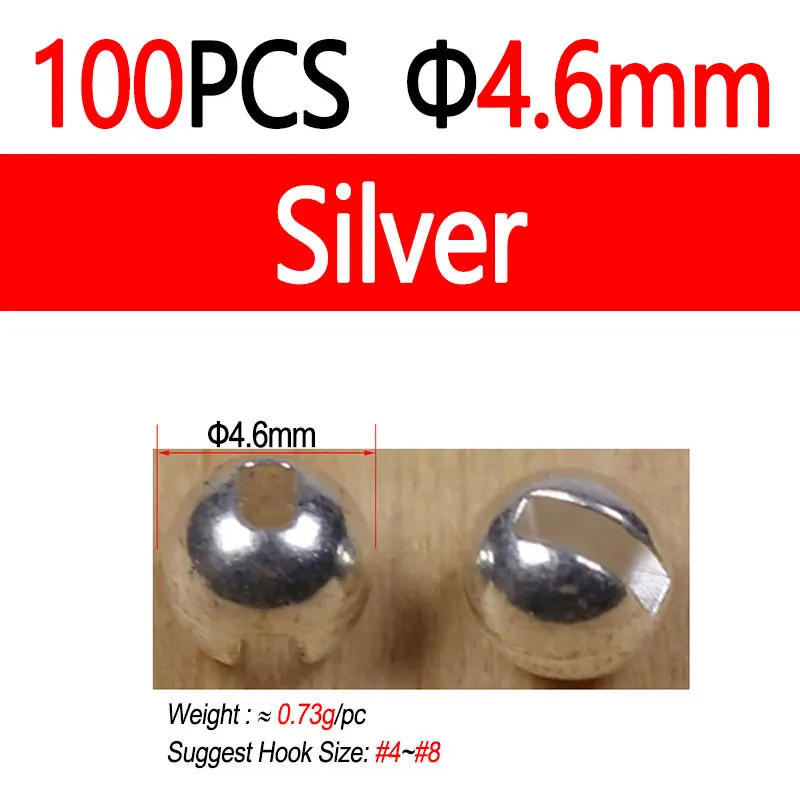 100pcs 4.6mm Silver