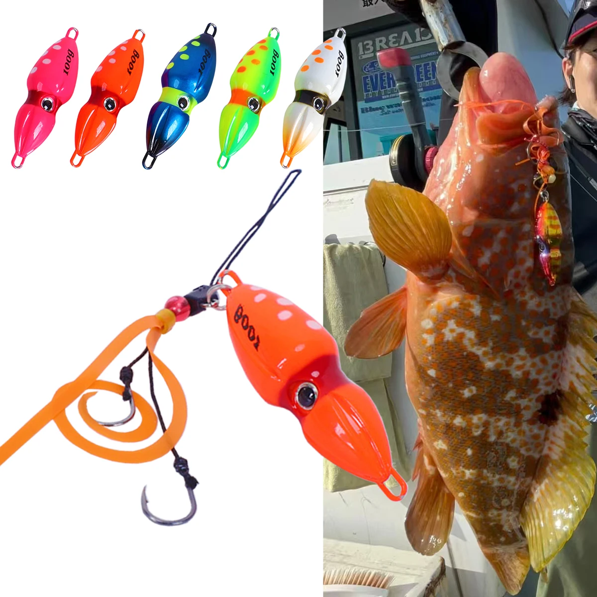 Tenya Kabura Jig Slider Inchiku Jigs 40g80g100g120g150g250g Bucktail plantilla de Metal faldas de goma señuelo de pesca de agua salada gancho pargo - imagen 2
