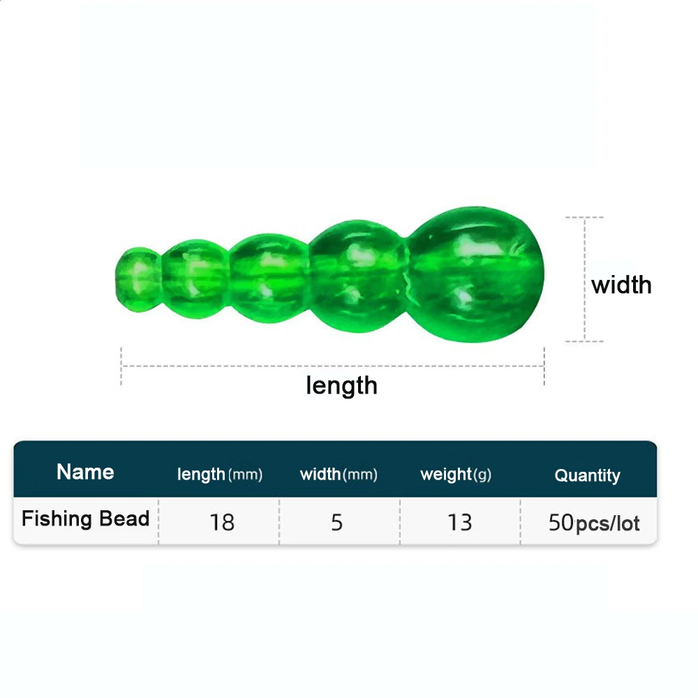 50 Uds. De cuentas de pesca de plástico, Spinner en línea, Spinnerbait, aparejo dorado, cuentas de pesca apiladas, señuelo para accesorios de aparejos de pesca de carpa - imagen 2