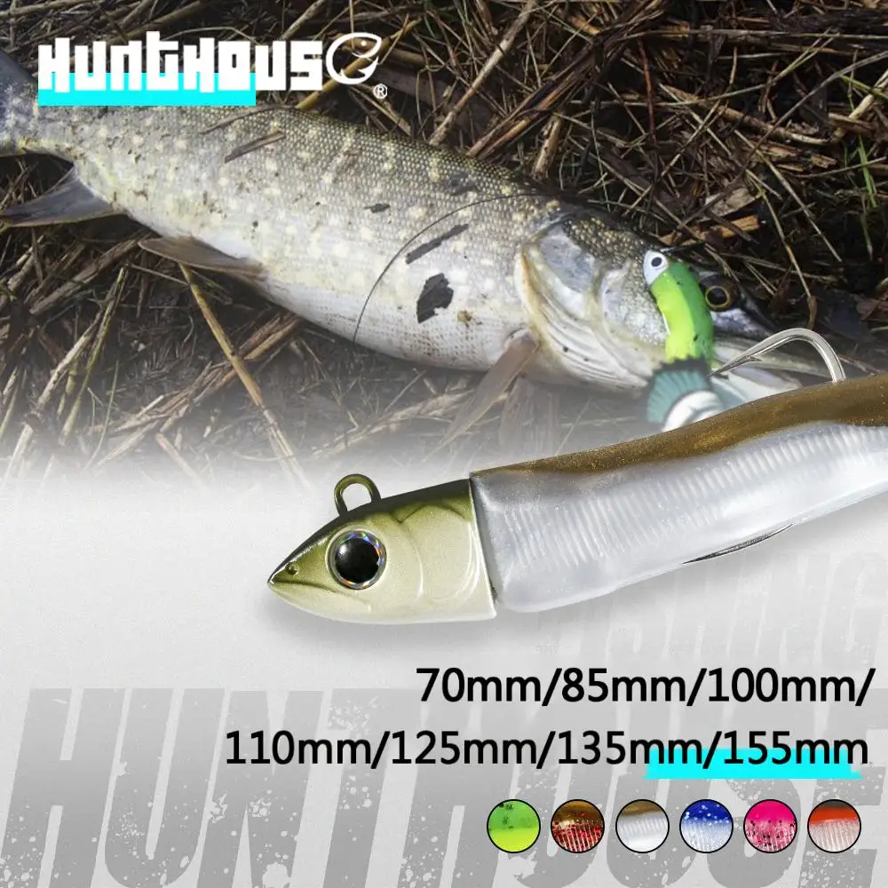 Hunthouse Barre T. Señuelo de pesca Minnow 7/12/25/40/60/90/120g cebo suave aparejos de pesca de silicona para Lucio Leurre Souple LW216 - imagen 3