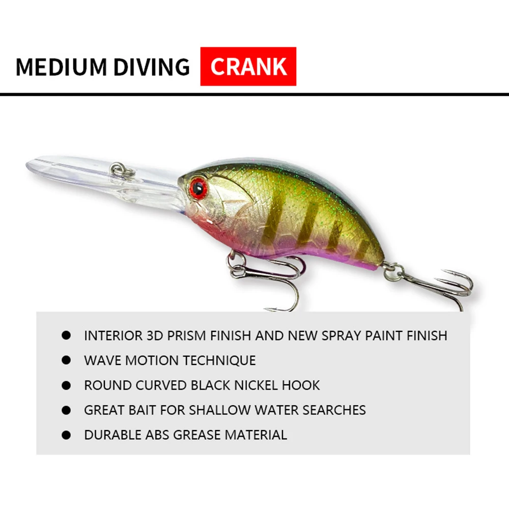 5,5 cm 11,4g Señuelos de Pesca flotante Crankbait Wobbler labios largos cebo duro Artificial Jerkbait accesorios de pesca para lubina YG153 - imagen 5
