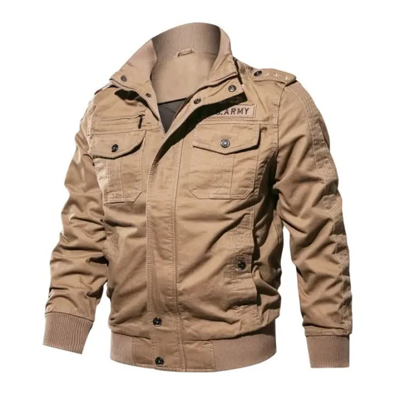 Chaqueta de hombre de alta calidad, chaqueta Bomber de gran tamaño 6XL, chaqueta informal de algodón con múltiples bolsillos, ropa para hombre, abrigos, prendas de vestir exteriores A5F9931 - imagen 4
