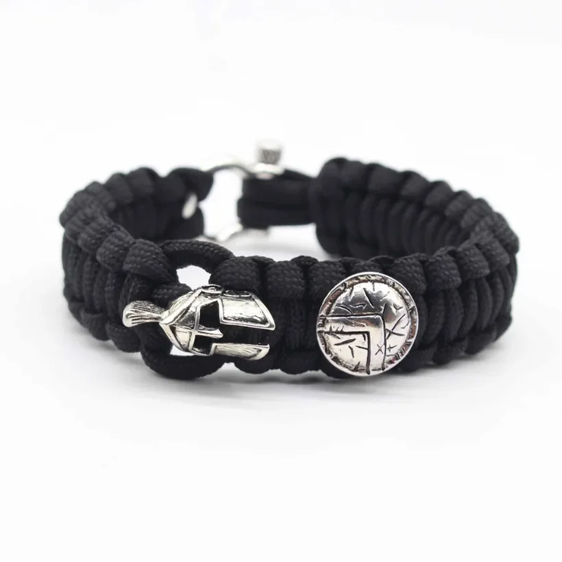 Cuerda de escalada, 1 Juego de cuentas de Paracord, hebilla colgante artesanal, cordones de cuchillo de Paracord, dijes de Metal para accesorios de pulsera de Paracord - imagen 2