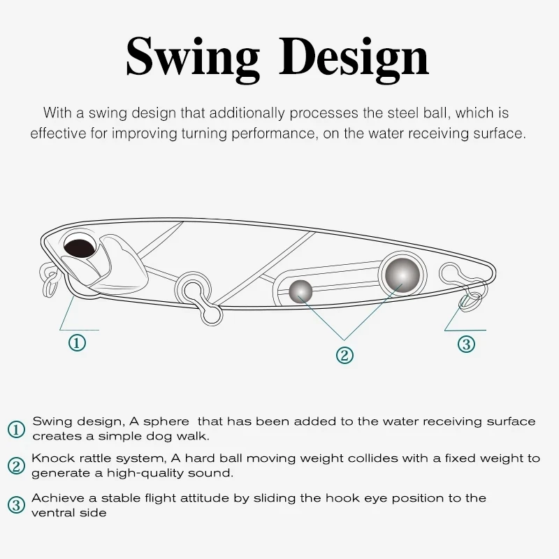 TSURINOYA 110F Topwater Stickbait 110mm 20,5g lápiz flotante señuelo de pesca DW58 Pike Bass cebos duros artificiales Jerkbait - imagen 4