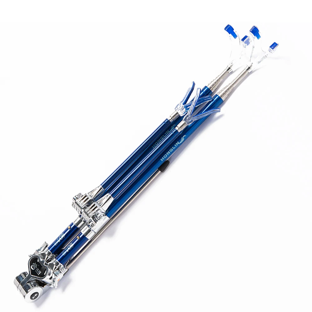 Soporte de caña de pescar plegable de acero inoxidable, equipo de pesca, soporte de caña de mano retráctil, doble balsa de pescado, doble Turre - imagen 5