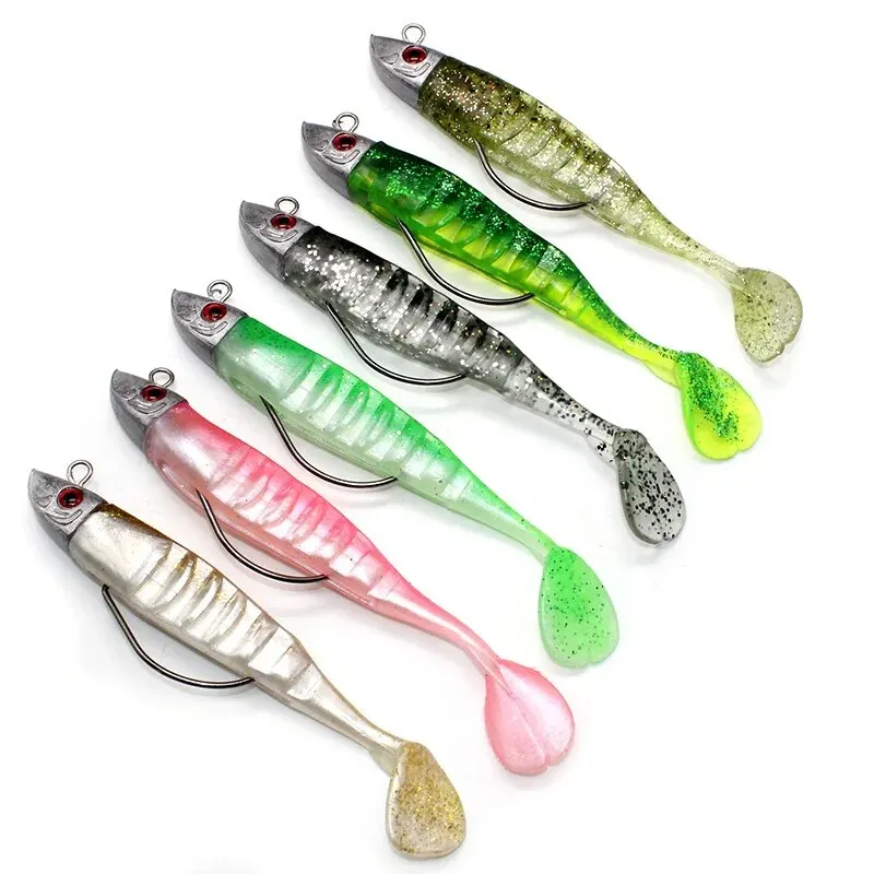 BURLE-señuelo de pesca suave con gancho de púas, cabeza de plantilla, cola en T, 10cm, 15,5g, 13cm, 26g