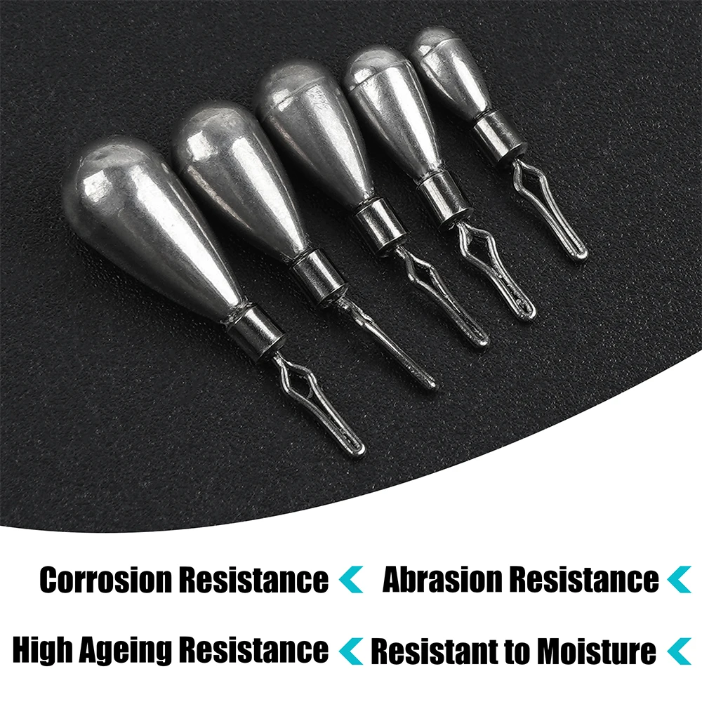 Pesas de pesca de tungsteno, plomos de tiro de gota, pesas de pesca de lubina, aparejo de Texas, 16 unids/lote por caja - imagen 4