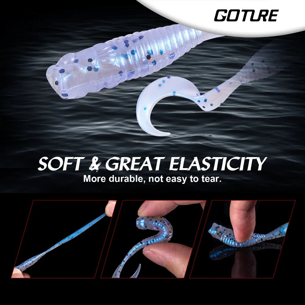 Goture 20 unids/lote juego de Señuelos de Pesca blandos Wobblers de PVC Swimbait con señuelo olor a pescado cebo de gusano 50mm 1,19g cebos artificiales Pesca - imagen 5