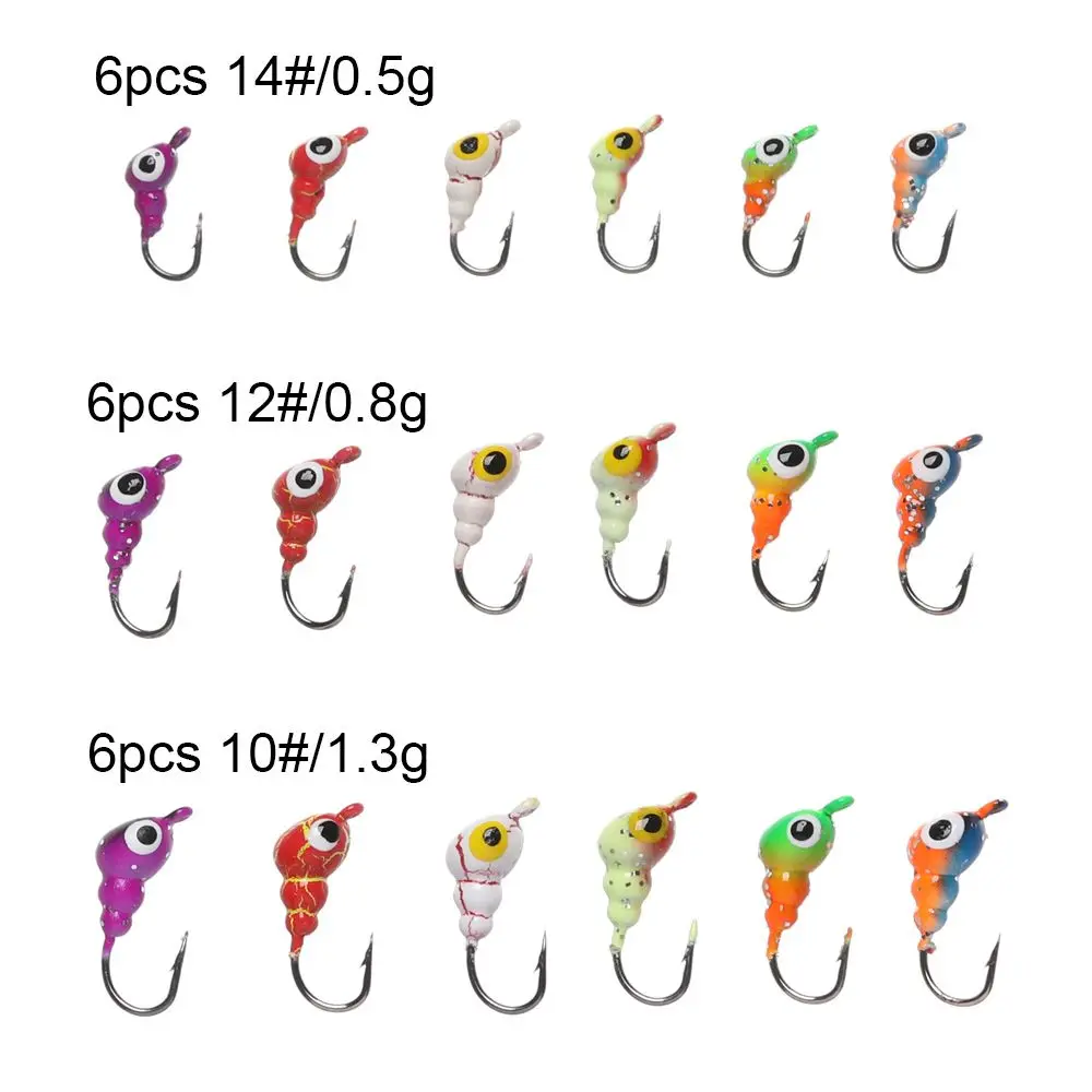 0,5g 0,8g 1,3g hormigas en forma de anzuelo con cabeza de anzuelo anzuelos de cebo suave pequeño anzuelo de señuelo de pesca en hielo larva anzuelo de señuelo de gusano anzuelos de pesca - imagen 5