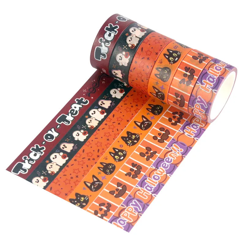 Juego de 6/11 Uds. De cintas Washi de Halloween, bricolaje, álbum diario, decoración de álbumes de recortes, pegatinas de Halloween, conjunto de cintas Washi - imagen 5