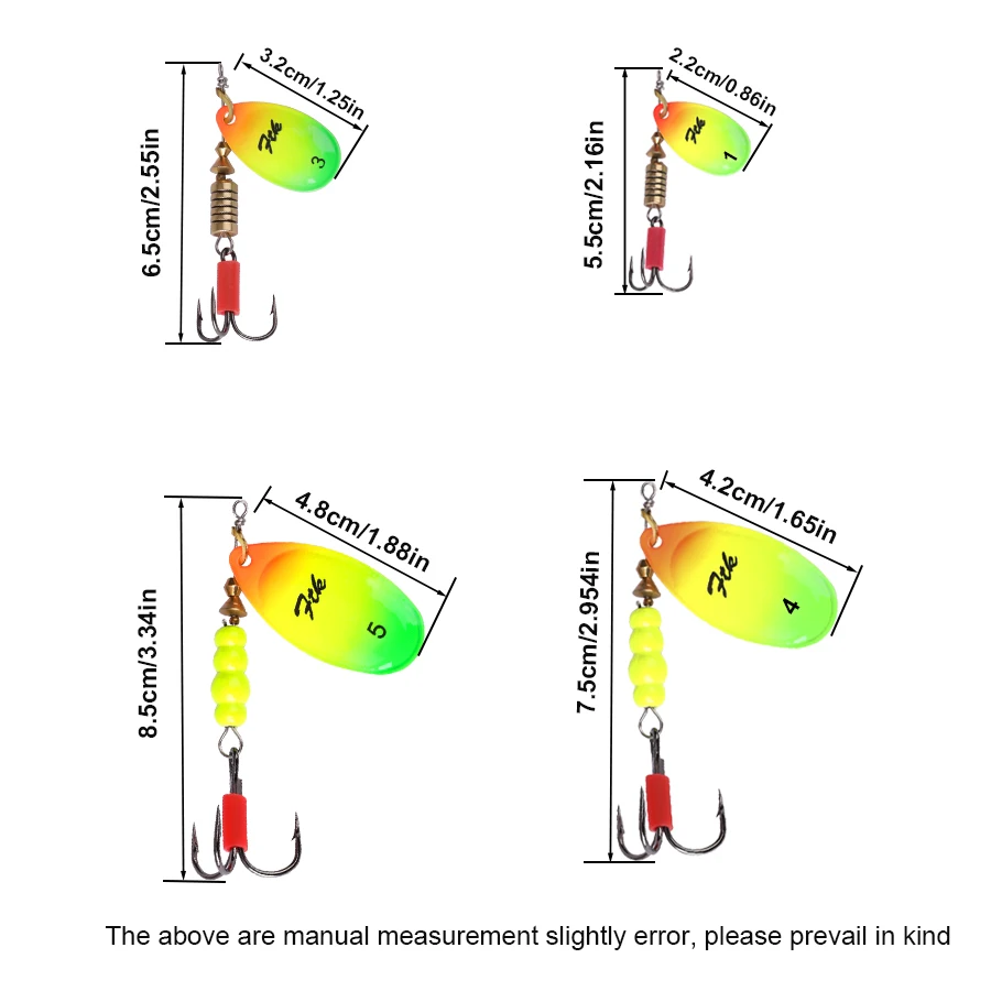 FTK-señuelo de pesca giratorio de Metal, cebo de lubina artístico con anzuelos triples, 5g, 8g, 11g, 15g - imagen 3