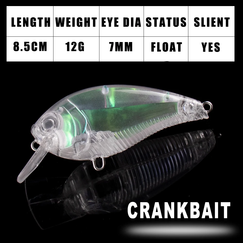 Dr.Holife Crankbait Sin Pintar 8,5cm 12g Flotante – Señuelo DIY - imagen 2