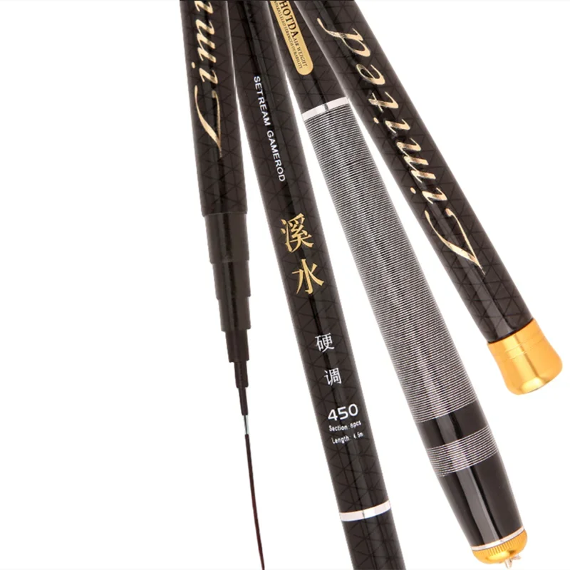 Caña de pescar telescópica de carbono, 4,5 M/5,4 M/6,3 M/7,2 M/8M/9M/10M, caña de pescar de mano de fibra dura súper ligera - imagen 2