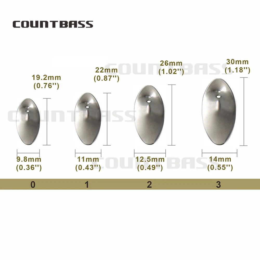 Countbass 50 Uds tamaño 1-4 cuchillas giratorias en línea de acero patrón suave níquel chapado en oro DIY Spinner Señuelos de pesca aparejos artesanales - imagen 4